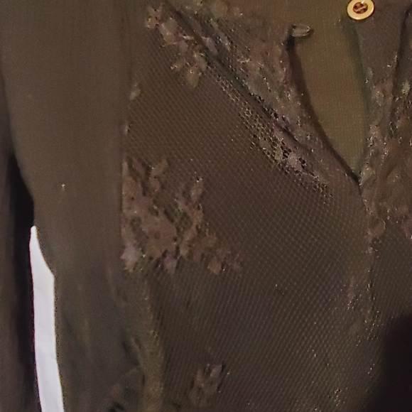 NWT SEXY BLOUSE, BELL SLEEVES, LACE DETAIL, SMALL SOCIETY GIRL - Picture 2 of 11